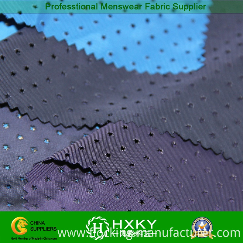 Star Design with Plain Dyed Perforated Polyester Fabric